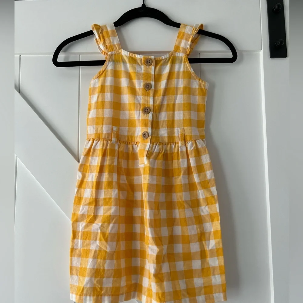 Carter’s Girls yellow and white checkered dress